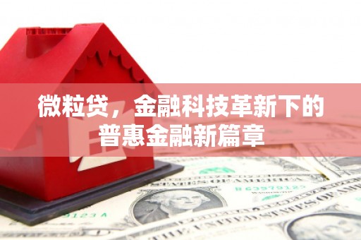 屯溪微粒贷，金融科技革新下的普惠金融新篇章