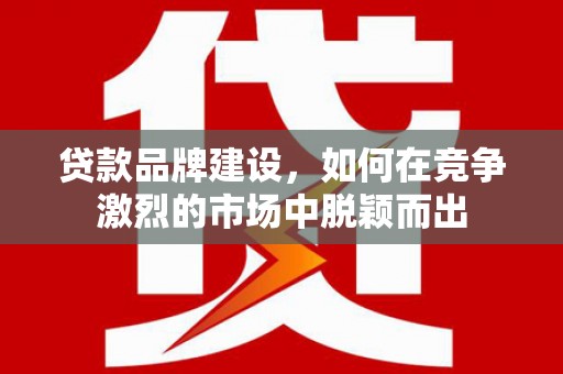 屯溪贷款品牌建设，如何在竞争激烈的市场中脱颖而出
