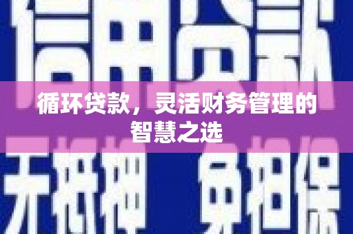 屯溪循环贷款，灵活财务管理的智慧之选