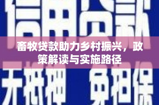 屯溪畜牧贷款助力乡村振兴，政策解读与实施路径