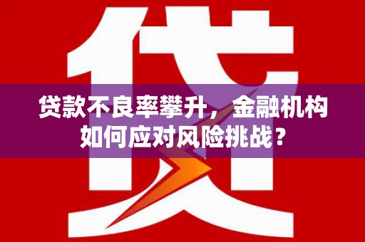 屯溪贷款不良率攀升，金融机构如何应对风险挑战？