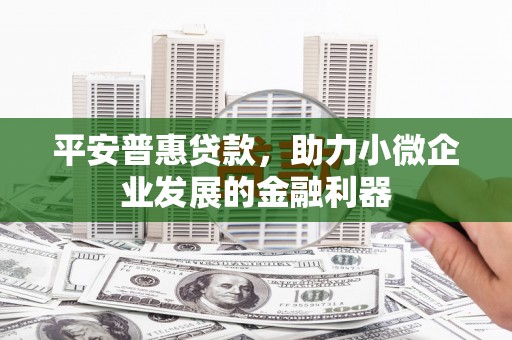 屯溪平安普惠贷款，助力小微企业发展的金融利器