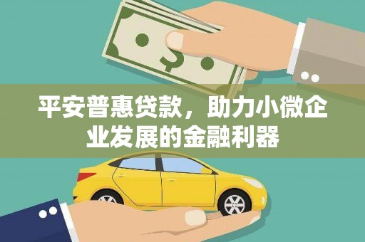 屯溪平安普惠贷款，助力小微企业发展的金融利器