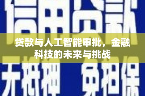 屯溪贷款与人工智能审批，金融科技的未来与挑战