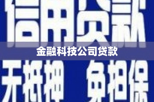 屯溪金融科技公司贷款