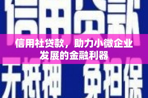 屯溪信用社贷款，助力小微企业发展的金融利器