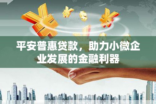 屯溪平安普惠贷款，助力小微企业发展的金融利器