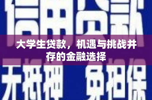 屯溪大学生贷款，机遇与挑战并存的金融选择