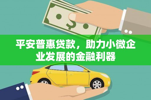 屯溪平安普惠贷款，助力小微企业发展的金融利器