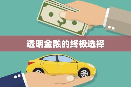 屯溪透明金融的终极选择