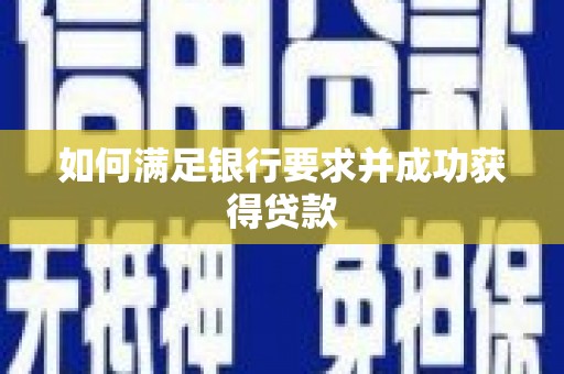 屯溪如何满足银行要求并成功获得贷款