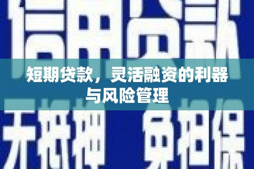 屯溪短期贷款，灵活融资的利器与风险管理